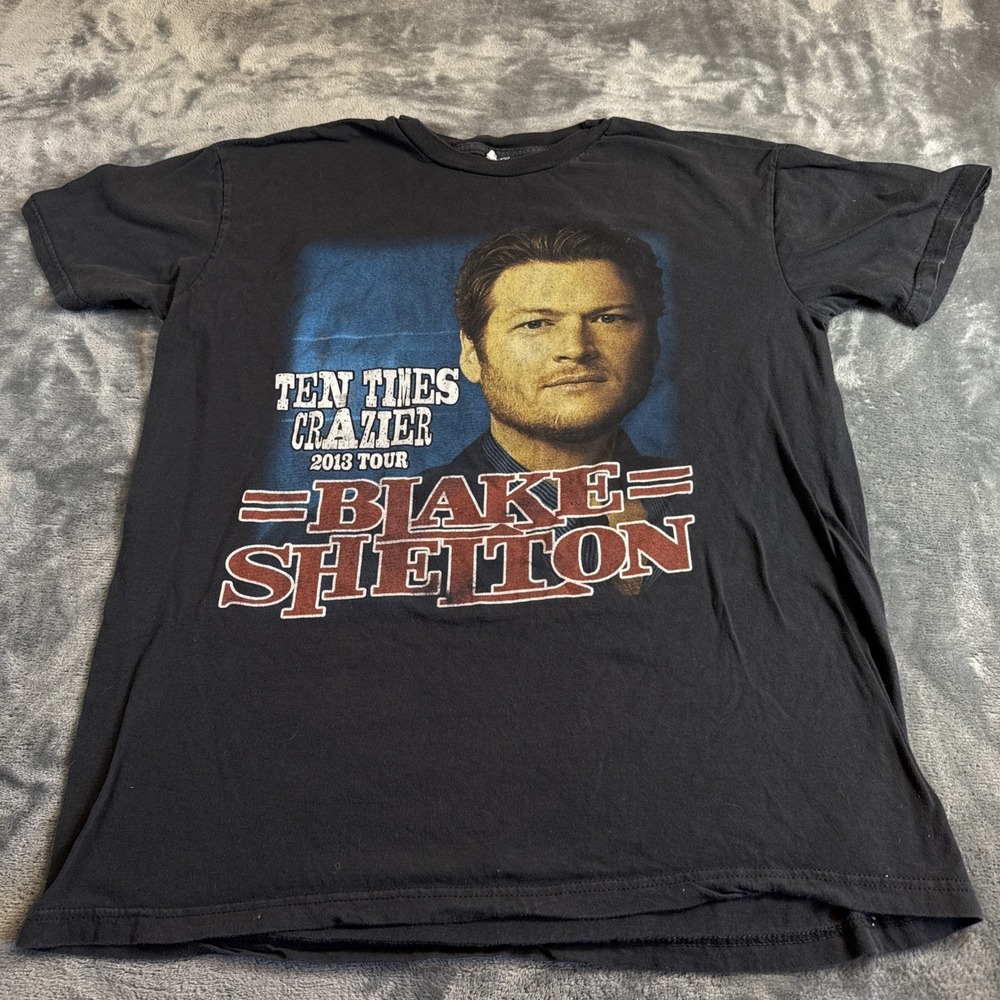Blake Shelton 2013 Tour T Shirt Mens L Ten Times Crazier Country Music Black